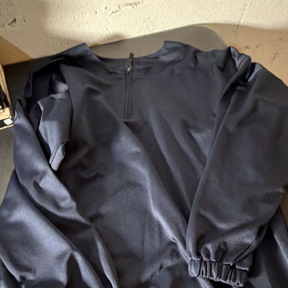 EASTON 1/4 Zip Windbreaker Jacket Men's L Navy Polyester Solid Long Sleeve